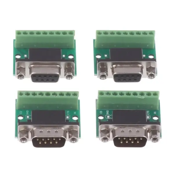 "RS232 RS485 DB9 Connector Kit, 9-Pin Male/Female Terminal Module, 5pcs"