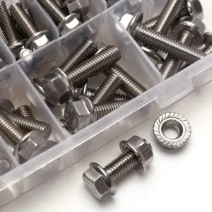 212-piece stainless steel heavy-duty hex bolt and nut kit, M5/M6/M8, suitable for home maintenance and industrial equipment.