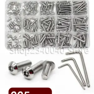 225Pcs M3M4M5 Mix Size 304 Stainless Steel Column Pin Torx Button Round Head Anti-theft Security Screw Bolt Key Kit With wrenchs