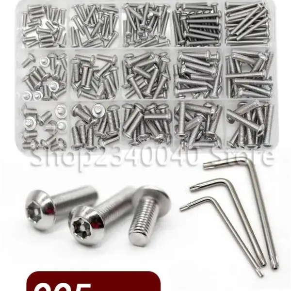 225Pcs M3M4M5 Mix Size 304 Stainless Steel Column Pin Torx Button Round Head Anti-theft Security Screw Bolt Key Kit With wrenchs