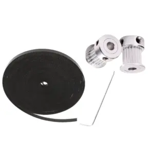 2GT-6 Timing Belt 2 Meters + 16T  Belt Width 6mm Bore 5mm Pulley 2 pcs + L Wrench 2GT Rubber Synchronous Belt Kit for 3D Printer