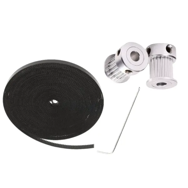 2GT-6 Timing Belt 2 Meters + 16T  Belt Width 6mm Bore 5mm Pulley 2 pcs + L Wrench 2GT Rubber Synchronous Belt Kit for 3D Printer