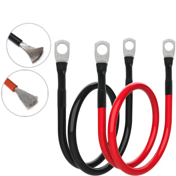 Silicone Wire Car Battery Cables With M6 M8 M10 Lugs Power Inverter Wire Sets for Automotive Solar Marine Boat RV Motorcycle UPS