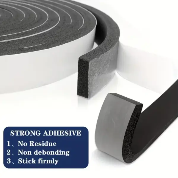 2M PU Sponge Foam Seal Strip Tape Adhesive Anti Collision Soundproof Weather Stripping for Doors Windows Furniture Protection
