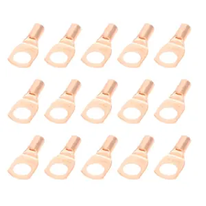 50Pcs Copper Ring Lug Terminal Cable Cold‑Pressed Crimp Connectors Terminals sc6‑8 Copper Ring Lug Terminal Copper Terminal