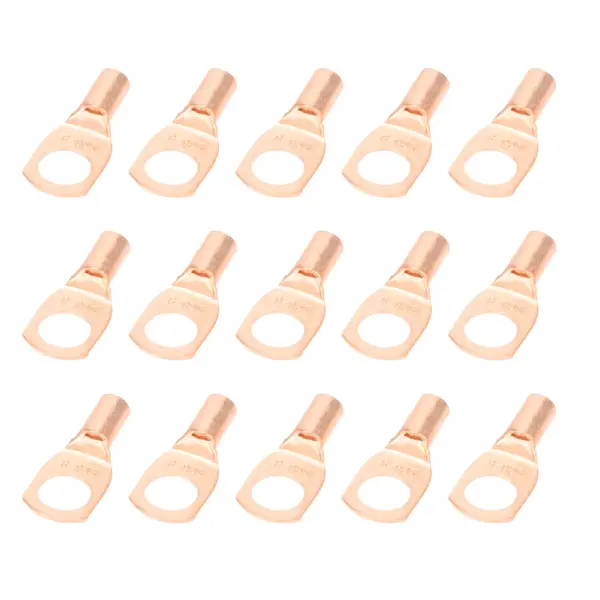 50Pcs Copper Ring Lug Terminal Cable Cold‑Pressed Crimp Connectors Terminals sc6‑8 Copper Ring Lug Terminal Copper Terminal