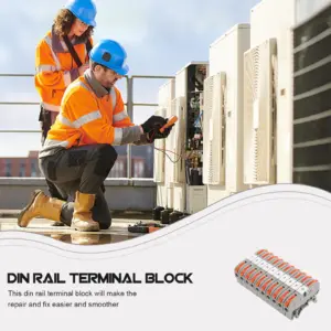 10Sets Quick Connect Din Rail Terminal Blocks Brass Body Nylon Shell Anti Aging Impact Resistant Wire Connectors Electrician