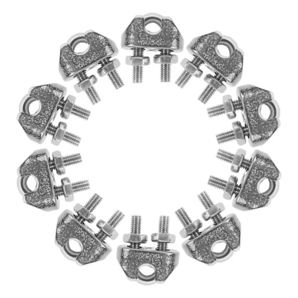 10Pcs Wire Rope Clips Stainless Steel 304 Cable Clamps U Clamp for Rope Tightening and Cable Fixing Wire Clamps for Cables
