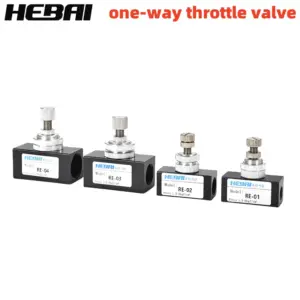HEBAI RE01 02 03 04 Pneumatic Speed Regulating Valve Flow Control Valve One-way Throttle Valve