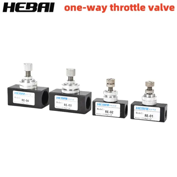 HEBAI RE01 02 03 04 Pneumatic Speed Regulating Valve Flow Control Valve One-way Throttle Valve