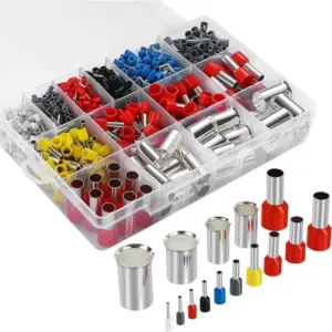 1000pcs Pre-Insulated Ring Terminal Kit Insulation Crimp Connectors for Industrial Electrical Wiring Equipment