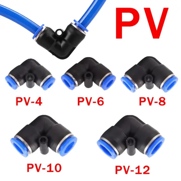 20/50/100 PCS PV Degree Elbow Pneumatic Quick Fitting Plastic 4mm 6mm 8mm 10mm 12mm Air Parts Pipe Push In Water Quick Connector
