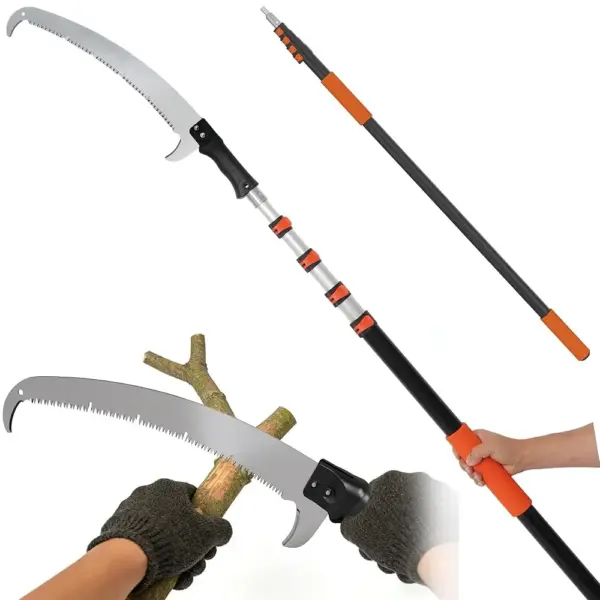 26FT Reach Pole Saws for Tree Trimming, Manual Pole Saw with 5-20FT Telescoping Extension Pole, Pruning Saw with 19 3X Detac