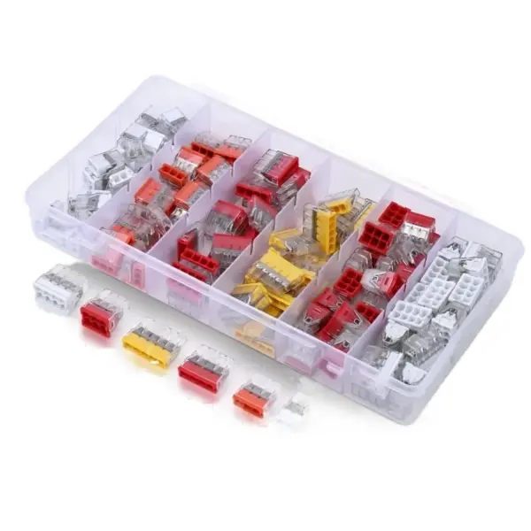For Electrical Quick Connect Push-In Terminal Block 134PCS, EU Series 2/3/4 Port DIN Rail Splice Connector