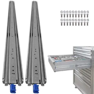 1 Pair 68inch Side Mount Full Extension Ball Bearing Rails with Lock Cabinet Drawer Slides Replacement 500Lbs Load Capacity