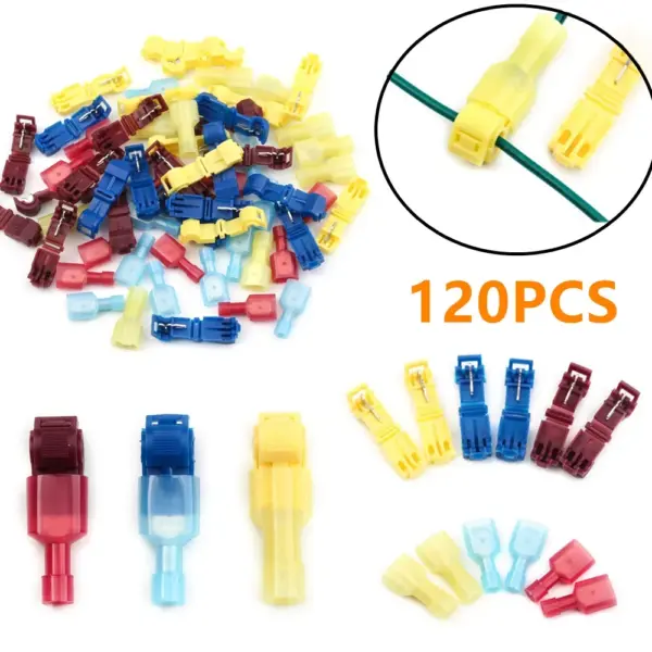 120PCS Quick Electrical Wire Connectors Snap Splice Lock Wire Crimp Terminals Connector Assorted Kit