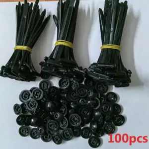 100PCS balck Nylon Universal Cable Tie Buckle Multipurpose Plastic Cable Tie Tool Heavy Duty Self Locking Nylon Zip Ties