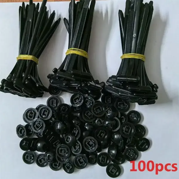 100PCS balck Nylon Universal Cable Tie Buckle Multipurpose Plastic Cable Tie Tool Heavy Duty Self Locking Nylon Zip Ties