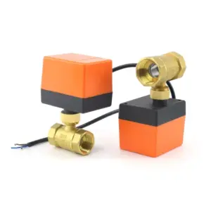 1/2" 3/4" 1"Brass 2-way 3-wire Motorized Ball Valve DN15/DN20/DN25 Three-Wire two-control Electric Solenoid Valve 220V AC 12V DC