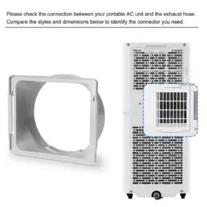 Portable Air Conditioner Hose Tube Connector Extension White Plastic Repair Adapter for Vent Kits