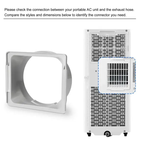 Portable Air Conditioner Hose Tube Connector Extension White Plastic Repair Adapter for Vent Kits