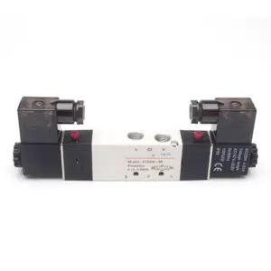 4V230-08C 5 Way 3 Position 1/4" Pneumatic Solenoid Valve DC12V DC24V AC110V AC220V