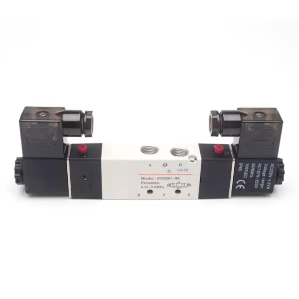 4V230-08C 5 Way 3 Position 1/4" Pneumatic Solenoid Valve DC12V DC24V AC110V AC220V