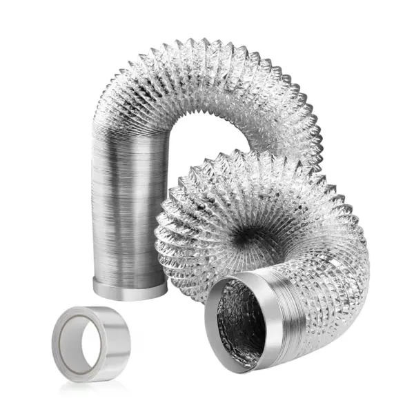 Dryer Vent Hose 4 Inch 20FT Scalable Smoke Tube Thick  Aluminum Foil Insulated Ventilation Ducting for HVAC Ducting with 1 Tape