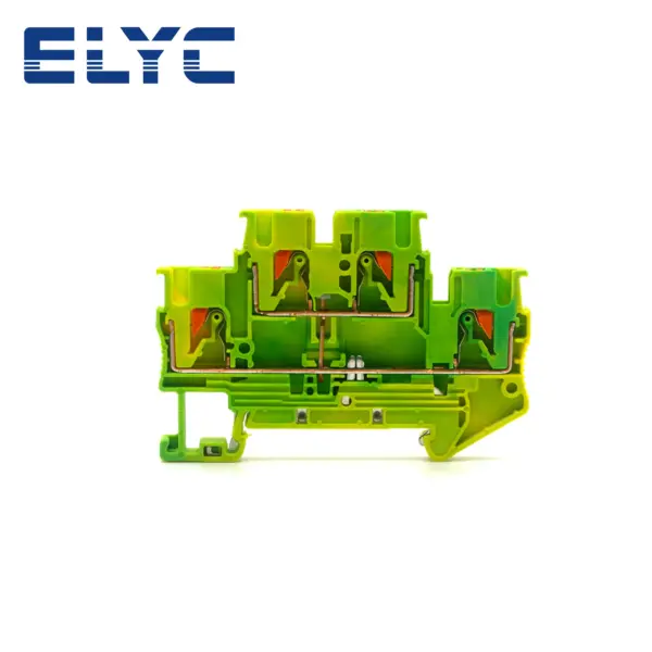 10Pcs PTTB2.5-PE Push-In Ground Double Level 2 Layer Earth Plug PTTB 2.5PE Wire Connector Din Rail Terminal Block PTTB 2.5-PE