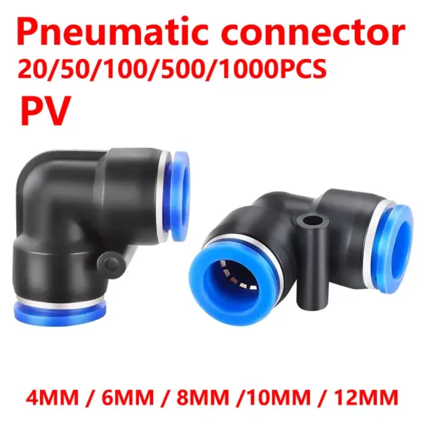 20PCS Pneumatic Quick Fitting PV 90 Degree Elbow Plastic 4mm 6mm 8mm 10mm Air Parts Pipe Push In Water Quick Connector 2 Way