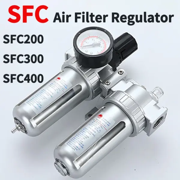 SFC200 1/4",SFC300 3/8",SFC400 1/2", Air Compressor Filter Regulator Oil Water Separator Trap Regulator Valve Pneumatic Parts