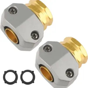 Brass Hose Repair Kit, 2 Pack, Fits 3/4" & 5/8" Hoses, Leak-Proof Connectors
