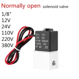 Normally Open Brass Solenoid Valve  1/8" 12V 24V 110V 220V 380V 2 Way Solenoid Valve Pneumatic Valves for Water Air Gas Two-way