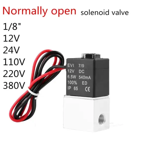 Normally Open Brass Solenoid Valve  1/8" 12V 24V 110V 220V 380V 2 Way Solenoid Valve Pneumatic Valves for Water Air Gas Two-way