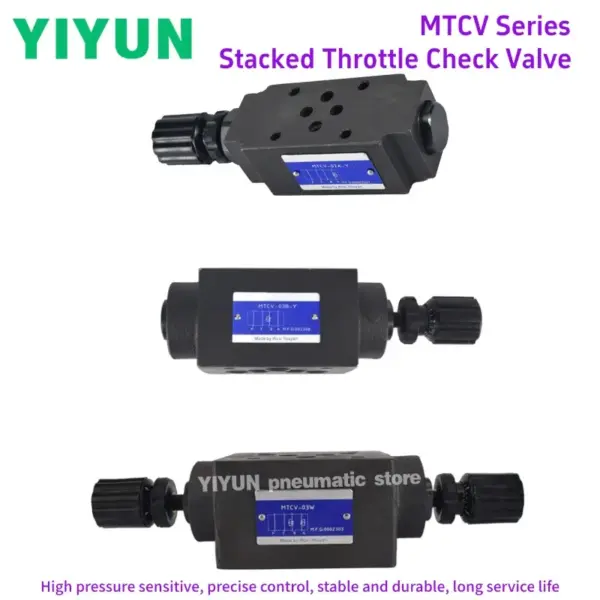 MTCV Series Stacked Sandwich Throttle Check Valve MTCV-02W 02A 02B 03W 03A 03B 04W 04A 06W 06A -X-Y Hydraulic Flow Control Valve