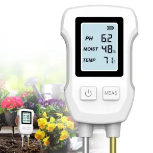 3in1 Soil Tester PH/Moisture/Temp Digital LCD Meter Heat-resistant Metal Sensor Humidity Monitor for Flower Plants Gardening