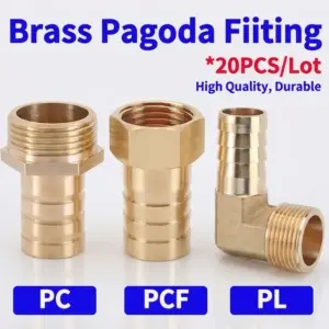 Brass Hose Barb to BSP Thread Connector, 1/4 3/8 1/2 Inch Male or Female Pipe Fitting Reducer for Air Water Fuel Line