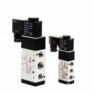 Pneumatic Electric Solenoid Valve 5 Way 2 Position Control Air Gas Magnetic 4V110-06 4V210-08 4V310-10 4V410-15 DC12V 24V AC220V