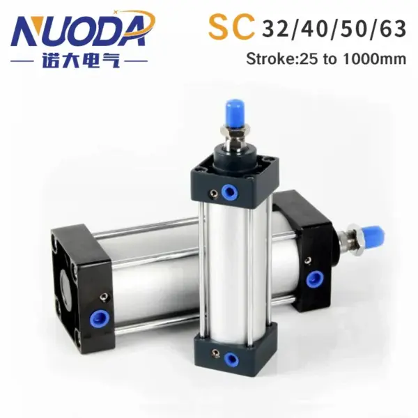 SC Standard Air Pneumatic Cylinders SC32/40/50/63mm Bore Double Acting 50/75/100/125/150/175/200/250/300/400/500/1000mm Stroke