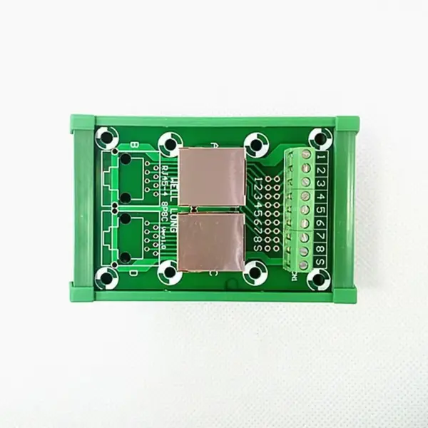 DIN Rail Mount RJ45 Module,RJ45 8P8C Right Angle Jack 2-Way Buss Breakout Board, Terminal Block, Connector.