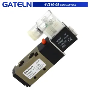 4V210-08 Solenoid Valve 5 Way Port 2 Position Gas Pneumatic Electric Magnetic Valve DC12V DC24V AC220V port 1/4"