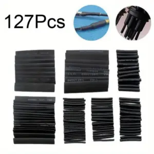 127PCS Thermoresistant Tube Heat Shrink Wrapping Kit 2:1 Insulated Heat Shrink Tubing Insulating Heat Shrink Tubing Combination