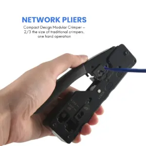 ABVG-Cat5 Cat6 Cat7 Pass Through Crimper For RJ45 RJ12 RJ11 Network Connectors Modular Plugs Ethernet Cables EZ Crimp Tool