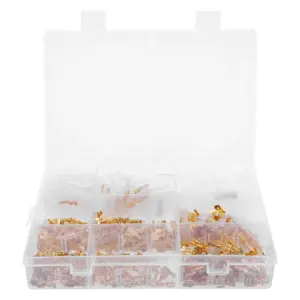 900Pcs Gold Quick Splice Wire Spade Connector Crimp Terminal Block Kit with Insulating Sleeve for Car Audio Speaker Industrial