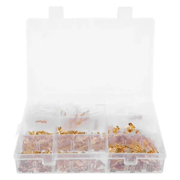 900Pcs Gold Quick Splice Wire Spade Connector Crimp Terminal Block Kit with Insulating Sleeve for Car Audio Speaker Industrial