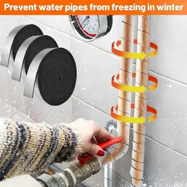 10M/roll pipe insulation foam wrap tape For Water Pipe Fireproof Anti-Freezing Air-conditioning Aluminum Foil Insulation Sleeve