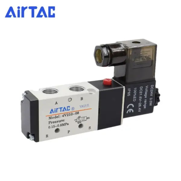 AirTAC 4V110-06 4V210-08 4V310-10 4V410-15 Direction Control 5/2 Way Pneumatic Electric Solenoid Valve DC12V 24V AC220V 110V