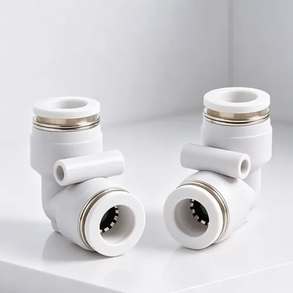 10Pcs Premium White L-type 90° Reducing PVG8-6 Pneumatic Quick Push-in Fitting, PV 12mm Elbow for Air Compressor Pipe