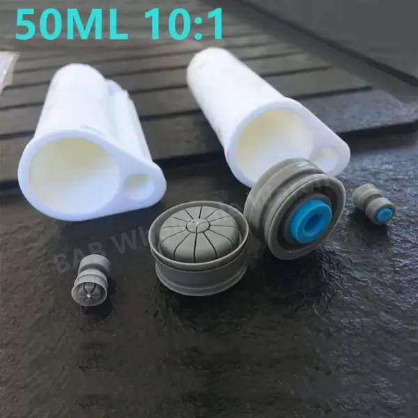 50ml 10:1 Unfilled Double-Barrel Cartridge AB Glue Tube Set with Sealing Pistons for 50ml 10:1 Adhesives Dispensing AB Glue Gun