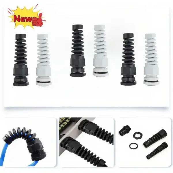 5pcs Waterproof Cable Gland Spiral PG11 PG13.5 PG16 PG19 PG21 Plastic Strain Relief Nylon Cord Grip Press Wire Entry Outdoor
